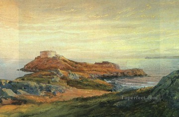  William Arte - Paisaje de Fort Dumpling Jamestown William Trost Richards